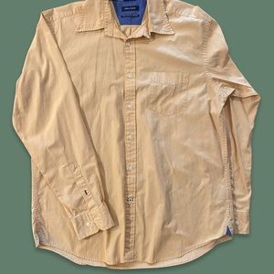 Nautica Men’s Dress Casual Long Sleeve Button Down Shirt L Large Light Orange